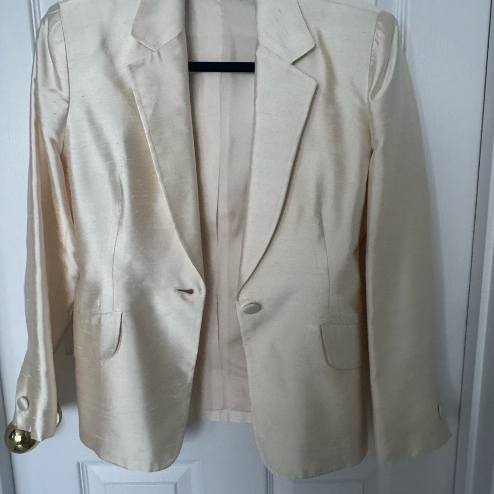 Vintage Silk Donna Karan Blazer Cream